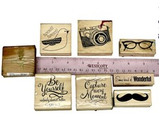 Mounted Rubber Stamps-Cute Quotes & Images-Lot of 8 Creative Art Journals Crafts
