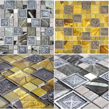 Mosaikfliesen Glas Resin Ornament Wandbordüre Küchenrückwand 