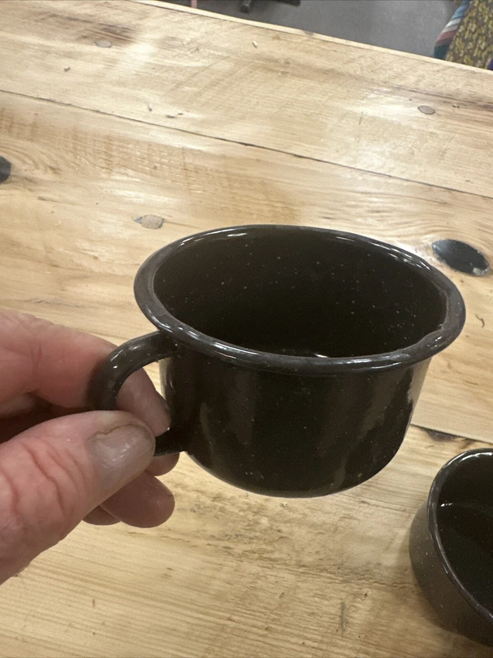 Набор из 4 подходящих синих эмалированных кружек для кемпинга суп/кофе/горячий шоколад 1T - Изображение 3 из 4