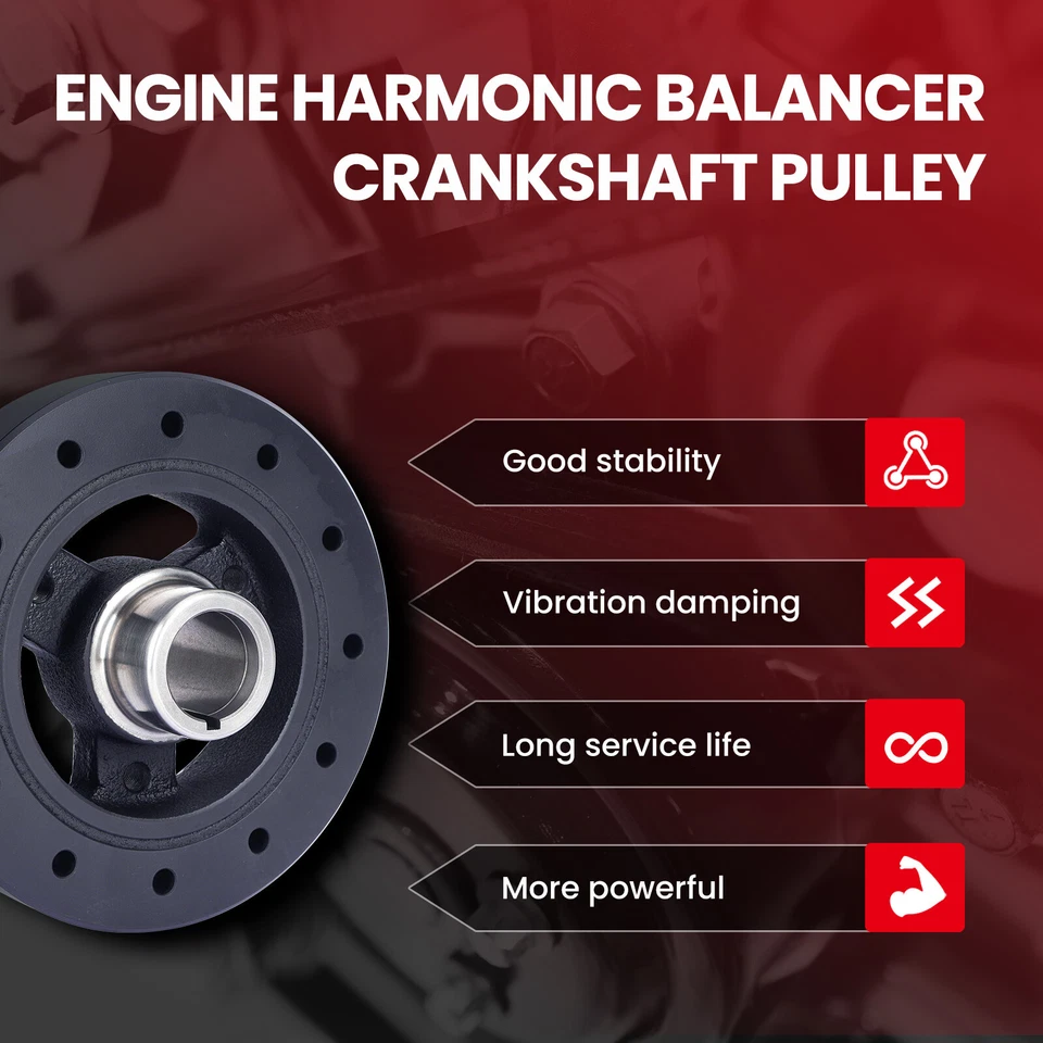 Correa serpentina equilibradora armónica para Chevrolet GMC C1500 2500 K1500 2500 90-95 Foto 3 de 4