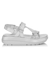 330 STUART WEITZMAN ZOELIE METALLIC LEATHER PLATFORM SANDAL 6 SILVER DA12