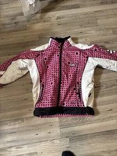 Womens Castle X Size Large L Ladies Pink White Lined Snowmobile Jacket Insulated