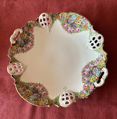 Rosenthal  Molière Sorrent   Rosendekor, Gebäckschale   D 24 cm, Anfg. 20. Jh.
