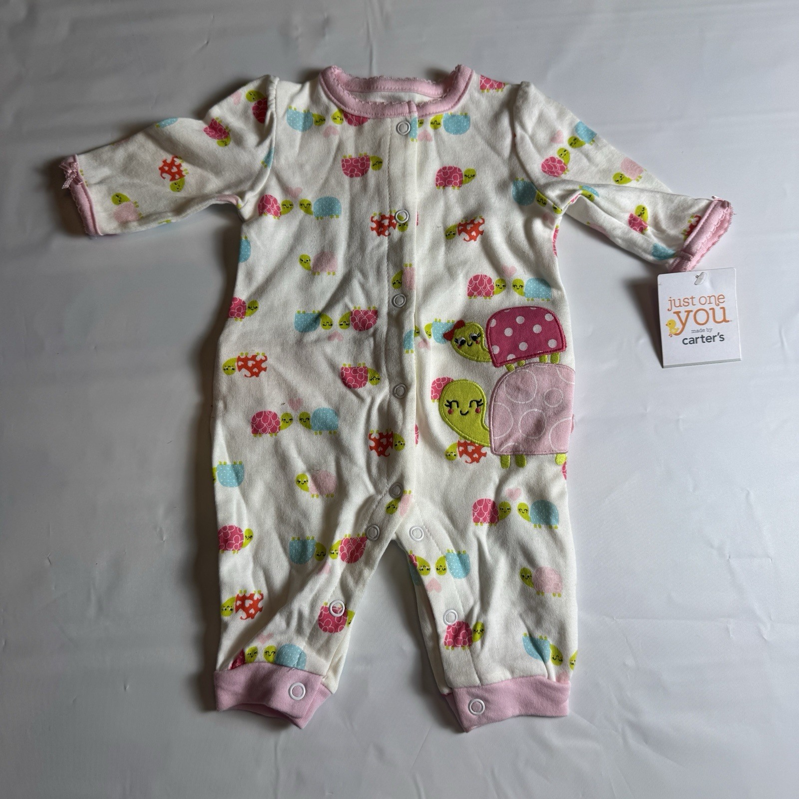 NWT Carter’s Just One You Newborn Sleep & Play Snap Up Turtle Print One Piece