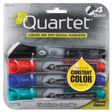 Quartet Dry Erase Markers, Whiteboard 4 Count Pack of 1 , Assorted - Classic