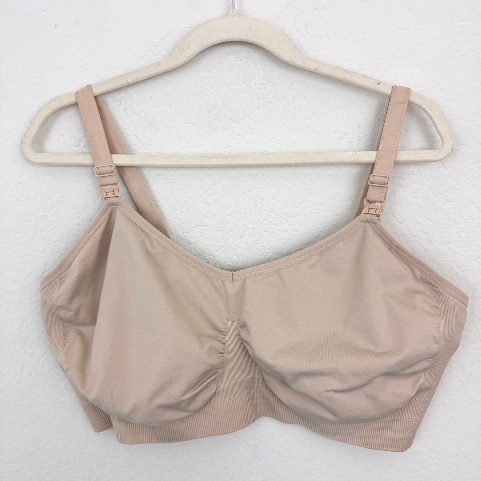 Shapermint Women Maternity Essentials Embrace Nursing Bra Size 3XL Wireless Chai