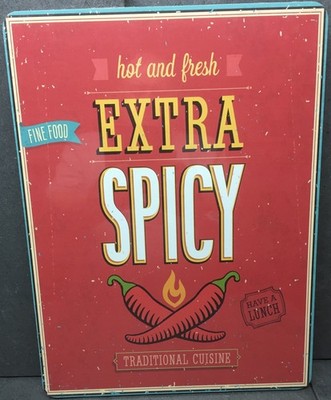  Neu EXTRA SPICY  hot and fresh  Grillplatz Schild 40x30cm