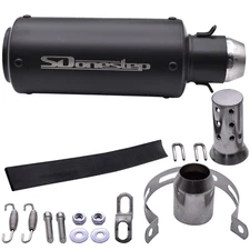 Slip-on 51mm Universal Motorcycle Exhaust Muffler Pipe Tail Tips Black USA