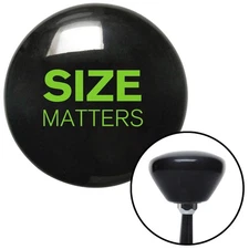 Green Size Matters Black Retro Shift Knob w/ M16x1.5 Insert Shifter Auto Manual