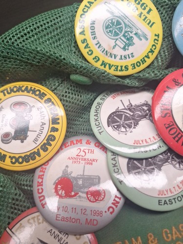 15 Tuckahoe Eastern Shore & Maryland Steam Gas Thresherman Pin Back Buttons Hat - Picture 4 of 10