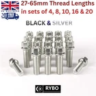 M14 x 1.5 Radius 14, 27mm-65mm Alloy Wheel Bolts, 17mm Hex For Mercedes Cars