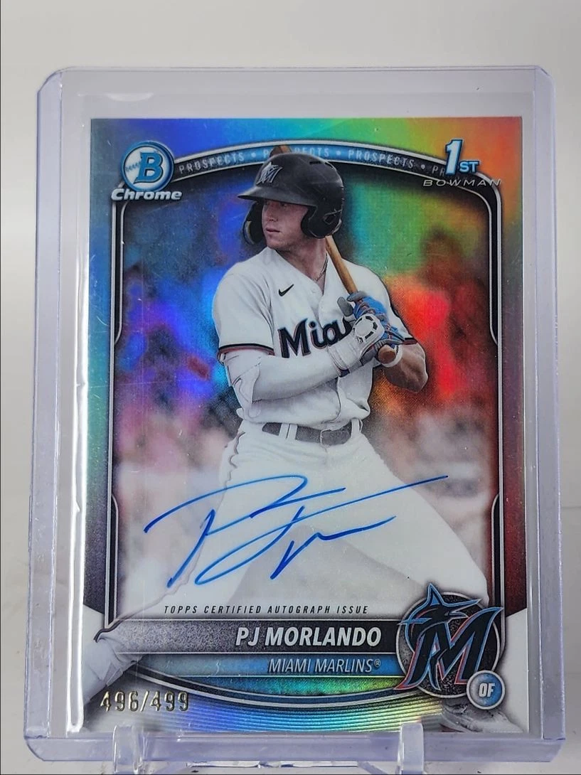 PJ MORLANDO 2025 BOWMAN CHROME 1ST AUTOGRAPH REFRACTOR AUTO /499 Q3839