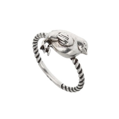 Gucci Garten Sterlingsilber Küken Band Ring Größe 8 1/2