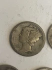 Lot Of 10 Mercury Dime 90% Silver 1925,1926,1936,1941x2,1942,1943,1945x2,1940