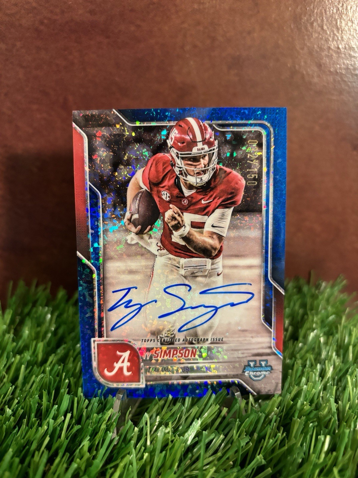 2025 Bowman U Chrome Ty Simpson #BCA-TS Blue Mini-Diamond Refractor Auto /150 RC