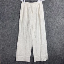 Musera Pants Womens Size XS Beige Linen Blend Wide Leg Beach cottage