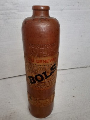 Vintage leere Bols Schnapsflasche Dutch Large Clay Ervenlucas Z.o.genever Gin? 