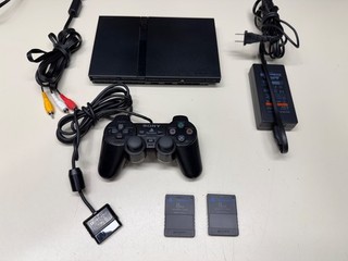 SONY PLAYSTATION 2 PS2 SLIM W/CONTROLLER & CABLES WORKING MEMORY CARDS