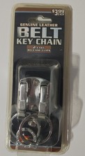 Genuine Leather Belt Keychain With Two Easy Release Clips/New In Package