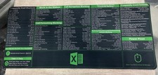 Excel Shortcuts Black  Green Mousepad Upgraded Pro Version Extended Desk Mat