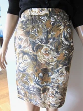 VIntage 80s KENZO SAFARI LION & TIGER PRINT DENIM MINI SKIRT