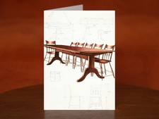Shaker Dining Table and Chairs by Lon Cronk - A5 Art Print Card