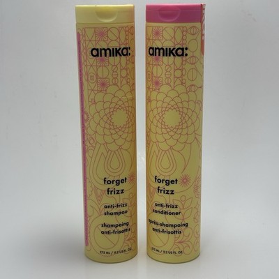 Amika Forget Frizz Shampoo & Conditioner Duo 9.2 fl oz NEW