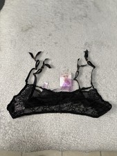 Savage X Fenty Black Lace Unlined Bra Bralette Plus Size 3X Dark Romantic Goth