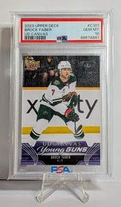 2023-24 Upper Deck Series 1 Young Guns UD Canvas Brock Faber #C101 PSA 10 (RC)