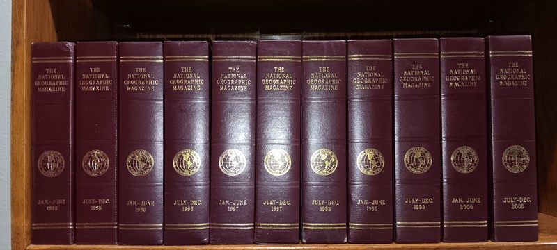 National Geographic Magazines in Faux Leather Case
