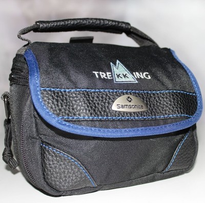 Samsonite Trekking Bauchtasche Gürteltasche Umhängetasche 18x15cm schwarz/blau