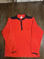 Nike Fleece Jacket Therma Fit Performance 1/4 Zip Pull Over Red  Black Mens L