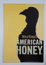 Wild Turkey American Honey Metal Sign Hanging Flat Wall Sign 18"x13" 