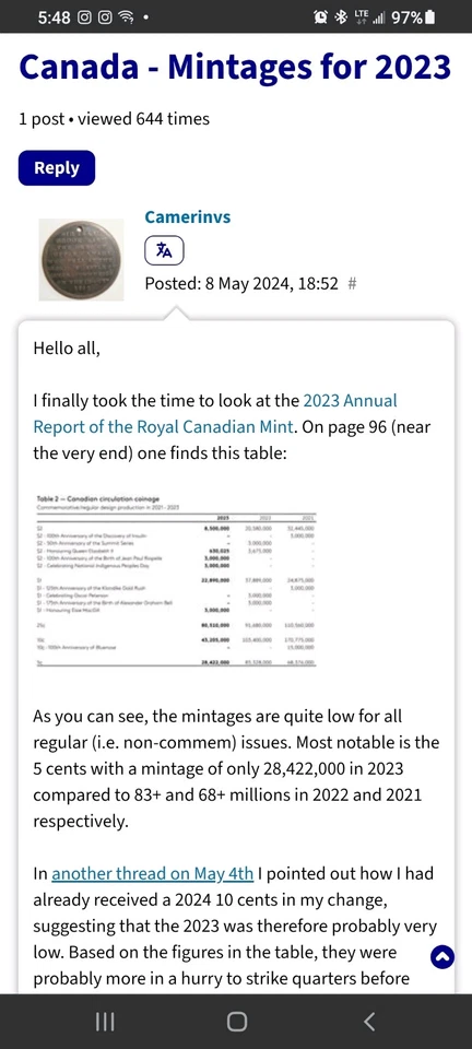 2023 Canada 25 Cent QEII last mintage Lowest Mintage Coin NGC MS-67 TOP Grade! - Image 3 of 4