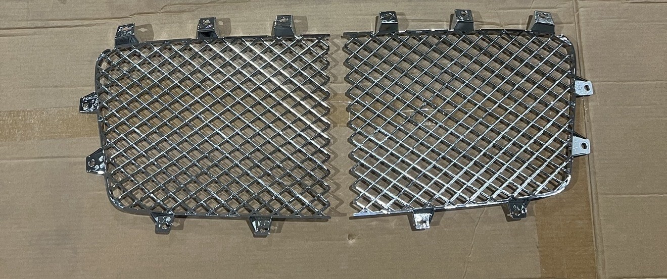 2012-2018 Bentley Continental GT GTC Grille Mesh Left Right Insert Pair Chrome