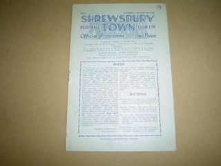 SHREWSBURY TOWN V RANSOM AND MARLES 1949 50