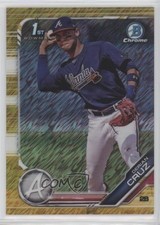 2019 Bowman Chrome Prospects Gold Shimmer Refractor 49/50 Derian Cruz 0g4