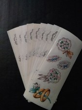 Creative Memories  Lot of Twelve Stickers  2" x 5"  Rings And Bouquets   