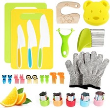26 Pcs Kids Knife Set Montessori Kitchen Tools Toddlers' Real Cooking BPA Free