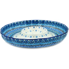 Polish Pottery Chip and Dip Platter 12" Ceramika Artystyczna UNIKAT