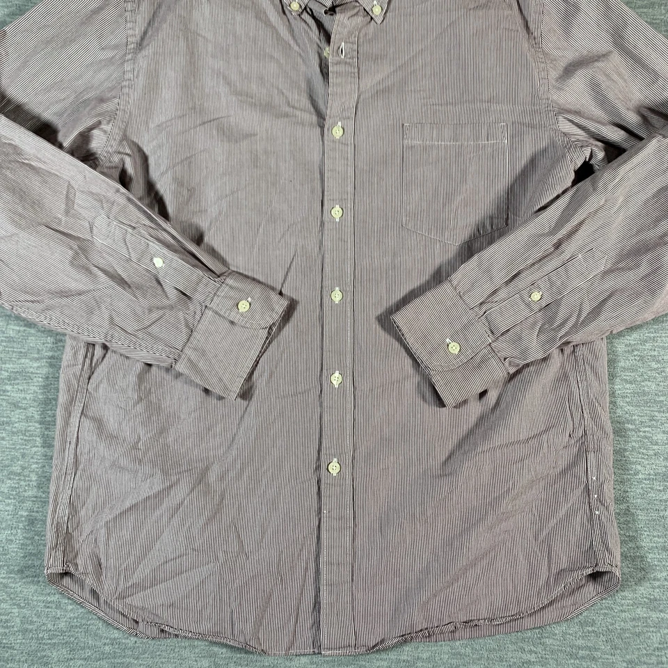 J Crew Shirt Mens Large Red White Stripe Button Down Tailored Fit Casual Cotton - Image 3 of 4