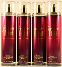 QTY 4 - Bath  Body Works FOREVER RED Fine Fragrance Body Mist Spray 8oz