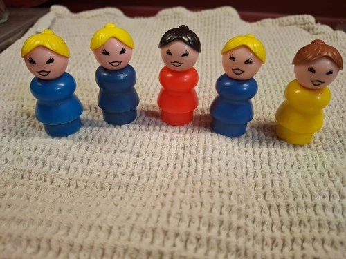 Vintage Fisher Price Little People Lot of 5 Figures: Mothers Moms Women