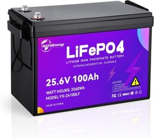 24V 100Ah LiFePO4 Deep Cycle Battery RV Marine Solar Trolling Motor Power 100A