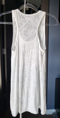 Lauren Moshi Rose Sugar Skull Day of the dead White Tank Top Oversized Slub Knit - Picture 2 of 3