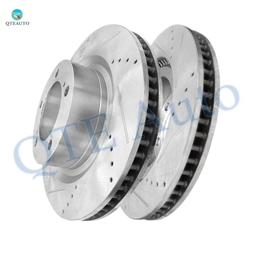 Front Drilled Slotted Brake Disc Rotors For 20072021 Toyota Tundra eBay