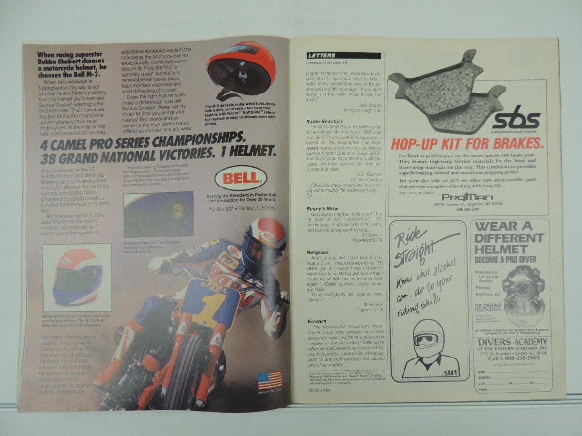 かなページ Vintage March 1989 CYCLE Magazine 750 Katana Ninja Kawasaki ZXR7