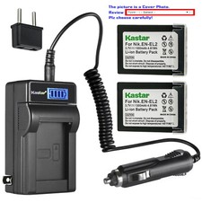 Kastar Battery LCD AC Charger for Nikon EN-EL2 ENEL2 9904 BP-NKL2 DDEN-EL2 EL2