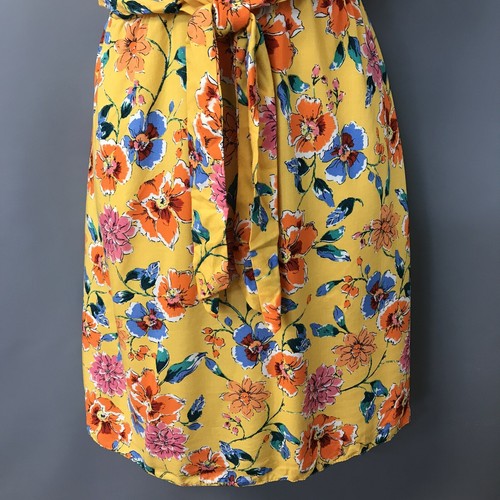 NEW Primark Yellow Floral Front Twist Summer Dress UK 6 EUR 34 RRP £13.00 - Picture 5 of 12