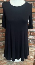 Free People Black Mini Shift Dress Short Sleeve Size XS